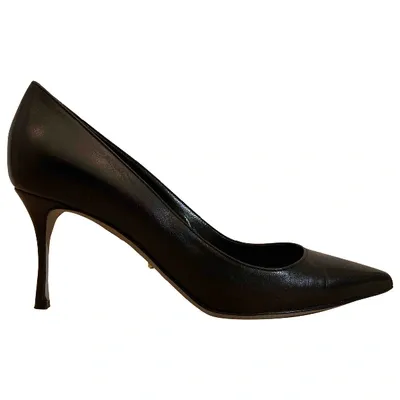 Pre-owned Sergio Rossi Leather Heels In Black