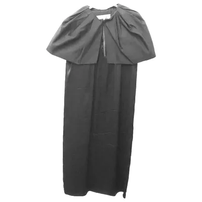 Pre-owned Lanvin Silk Mid-length Dress In Black