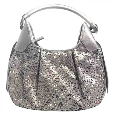 Pre-owned Burberry Leather Handbag In Silver