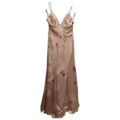 Pre-owned Giorgio Armani Silk Maxi Dress In Pink