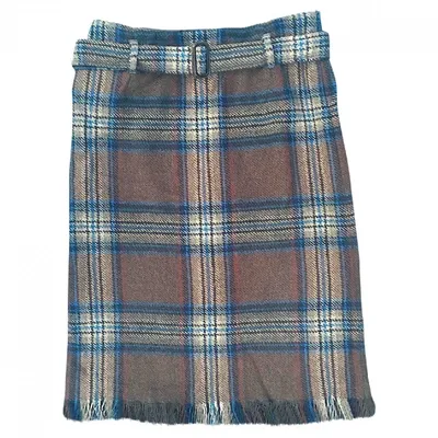 Pre-owned Max Mara Wool Mid-length Skirt In Brown