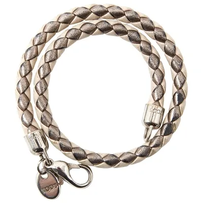 Pre-owned Tod's Leather Bracelet In Ecru