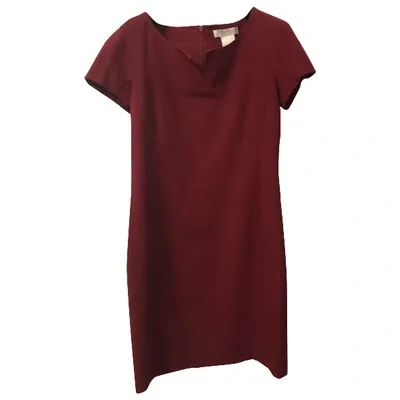 Pre-owned Max Mara Wool Mid-length Dress In Burgundy