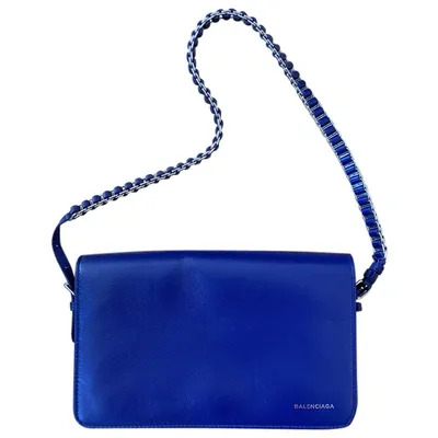 Pre-owned Balenciaga Leather Handbag In Blue