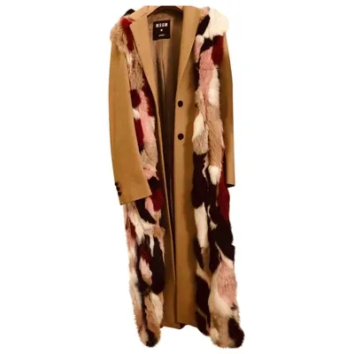 Pre-owned Msgm Beige Rabbit Coat