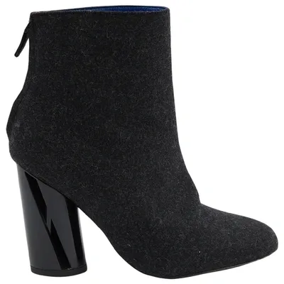 Pre-owned Proenza Schouler Leather Ankle Boots In Black