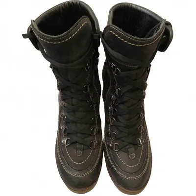 Pre-owned Barneys New York Leather Boots In Black