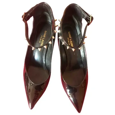 Pre-owned Saint Laurent Patent Leather Heels In Black