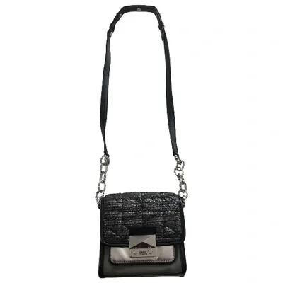 Pre-owned Karl Leather Clutch Bag In Anthracite