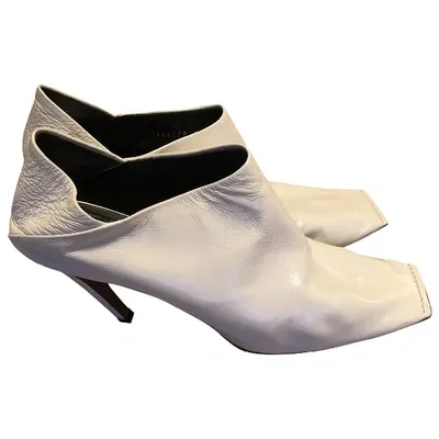 Pre-owned Balenciaga Leather Heels In White