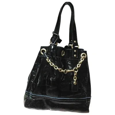 Pre-owned Saint Laurent Patent Leather Handbag In Black