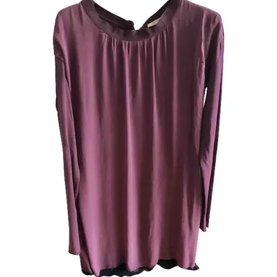 Pre-owned Erika Cavallini Silk Mini Dress In Burgundy