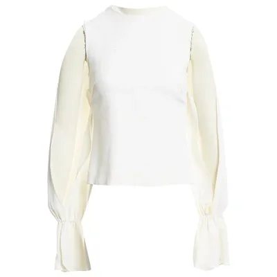 Pre-owned Osman White Viscose Top