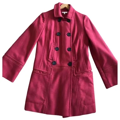 Pre-owned Paule Ka Wool Coat In Red