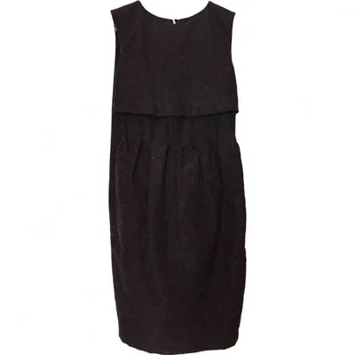 Pre-owned Saint Laurent Wool Mid-length Dress In Anthracite