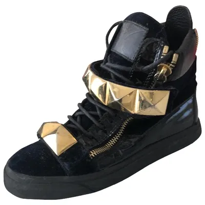 Pre-owned Giuseppe Zanotti Patent Leather Trainers In Blue