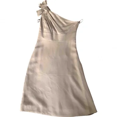 Pre-owned Valentino Mini Dress In Beige