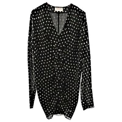 Pre-owned Saint Laurent Silk Mini Dress In Black