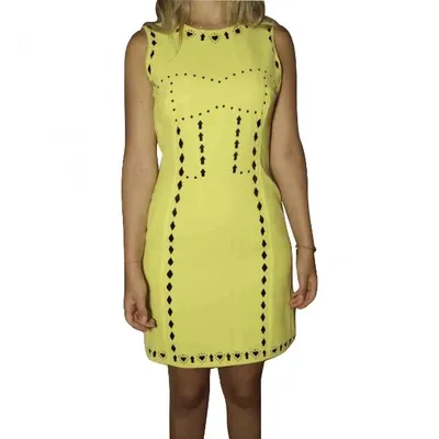 Pre-owned Versace Mini Dress In Yellow