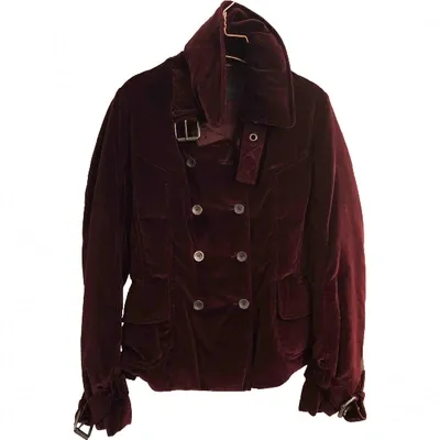 Pre-owned Ermanno Scervino Coat In Burgundy