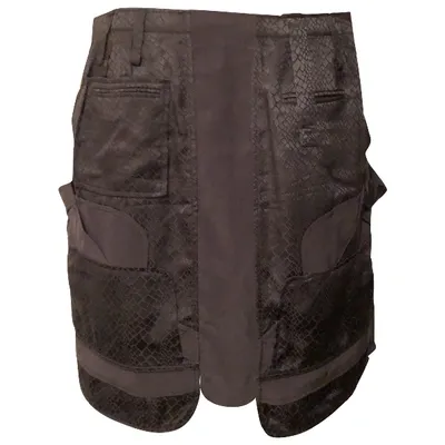 Pre-owned Balenciaga Silk Mini Skirt In Anthracite