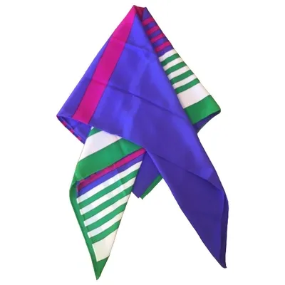 Pre-owned Saint Laurent Silk Handkerchief In Purple