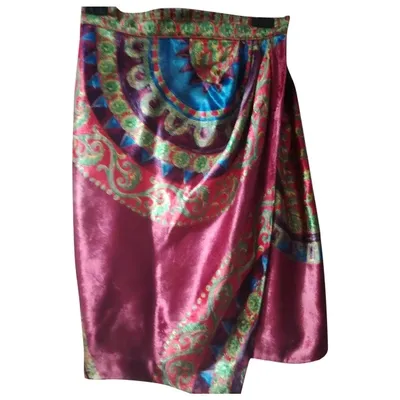 Pre-owned Versace Velvet Skirt In Multi