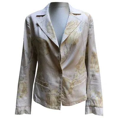 Pre-owned Dries Van Noten Silk Short Vest In Beige