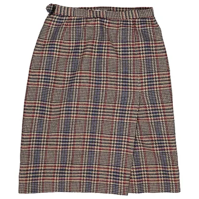 Pre-owned Saint Laurent Wool Mid-length Skirt In Multicolour