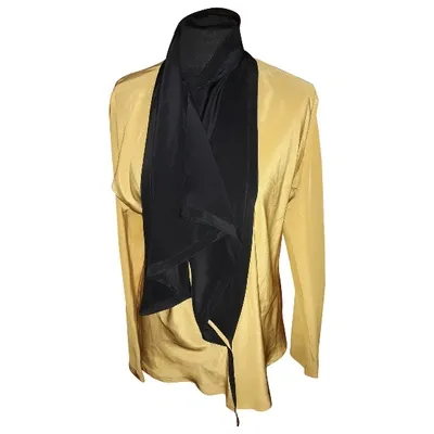 Pre-owned Versace Silk Blouse In Yellow