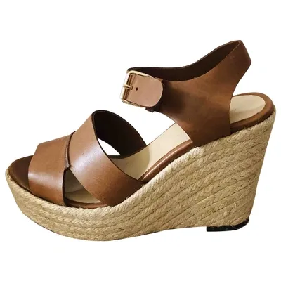 Pre-owned Tila March Leather Sandals In Brown