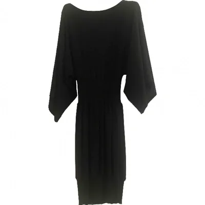 Pre-owned Max Mara Wool Mid-length Dress In Black