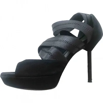 Pre-owned Saint Laurent Sandals In Black