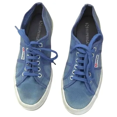 Pre-owned Superga Cloth Trainers In Navy