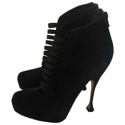 Pre-owned Brian Atwood Ankle Boots In Black