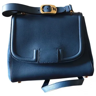 Pre-owned Fendi Leather Crossbody Bag In Blue