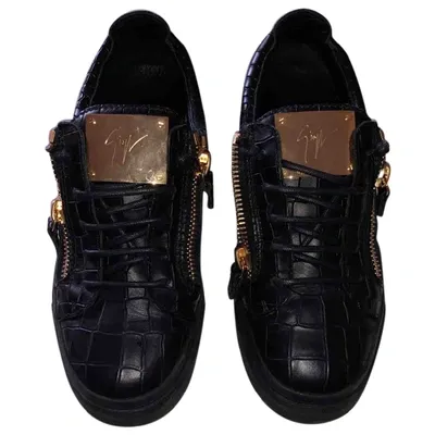 Pre-owned Giuseppe Zanotti Nicki Leather Trainers In Black