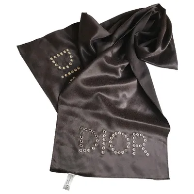 Pre-owned Dior Silk Stole In Grey