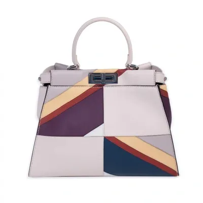 Pre-owned Fendi Peekaboo Leather Handbag In Multicolour