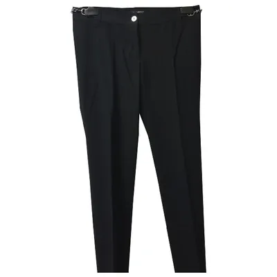 Pre-owned Dolce & Gabbana Wool Straight Pants In Black