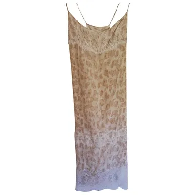 Pre-owned Emanuel Ungaro Lace Mid-length Dress In Beige