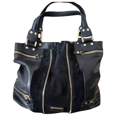 Pre-owned Jimmy Choo Leather Handbag In Black