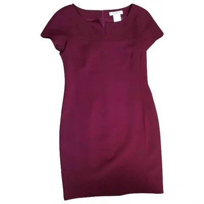 Pre-owned Max Mara Wool Mid-length Dress In Burgundy