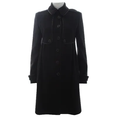 Pre-owned Burberry Wool Coat In Black