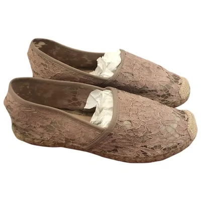 Pre-owned Valentino Garavani Cloth Espadrilles In Pink