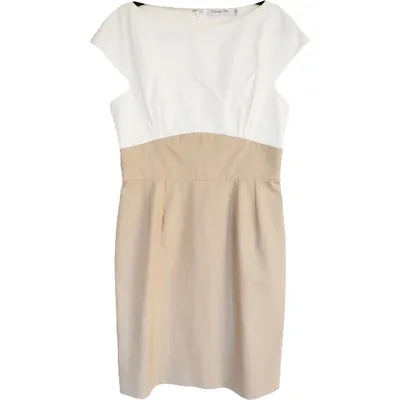 Pre-owned Dior Mid-length Dress In Beige