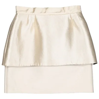 Pre-owned Balenciaga Silk Mini Skirt In Gold