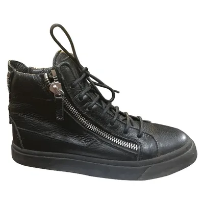 Pre-owned Giuseppe Zanotti Leather Trainers In Black