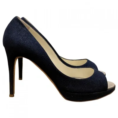 Pre-owned Rupert Sanderson Cloth Heels In Blue