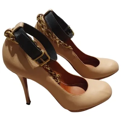 Pre-owned Lanvin Leather Heels In Beige